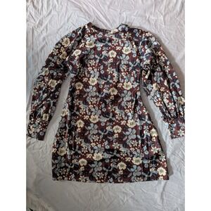 Future Collective Reese Blutstein Floral Print Long Sleeve Mini Dress Size 12‎
